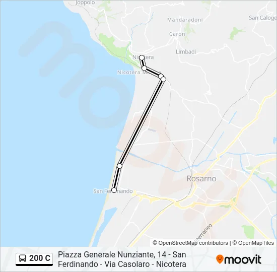 200 C Bus Line Map