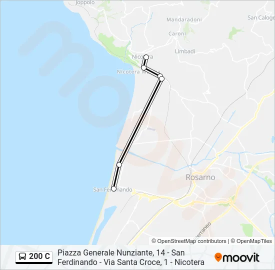 200 C Bus Line Map