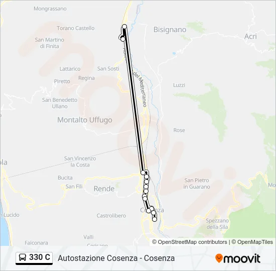330 C Bus Line Map