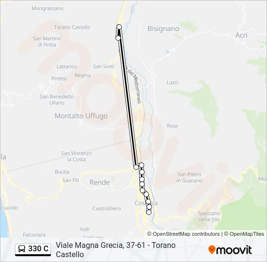 330 C Bus Line Map