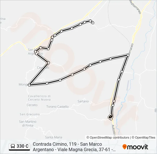 330 C Bus Line Map