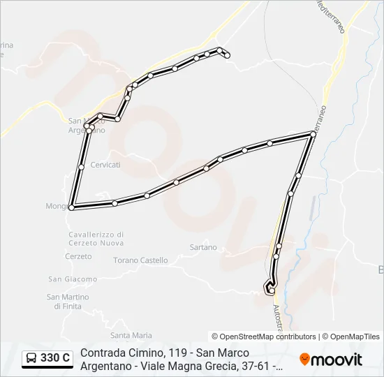 330 C Bus Line Map