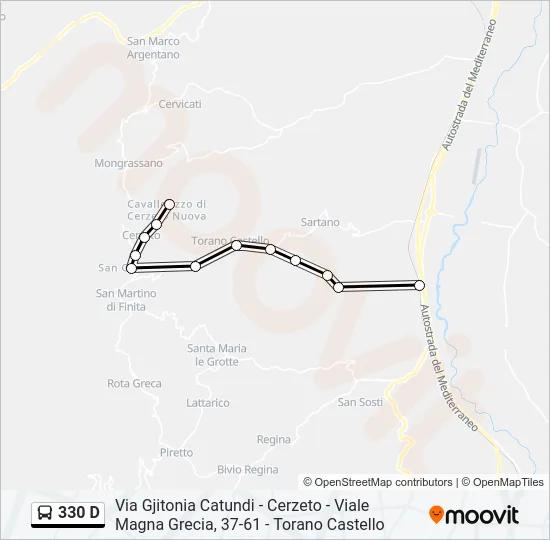 330 D Bus Line Map