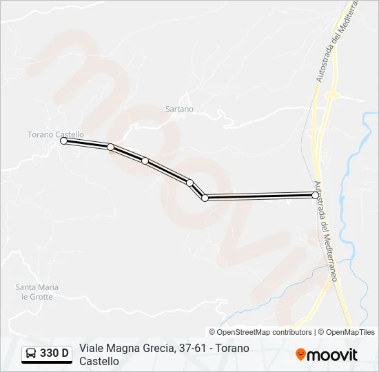 330 D Bus Line Map