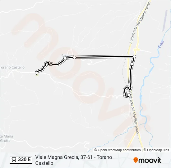 330 E Bus Line Map