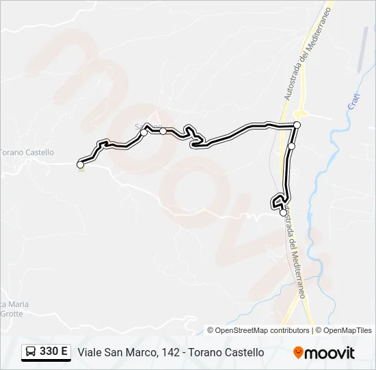 330 E Bus Line Map