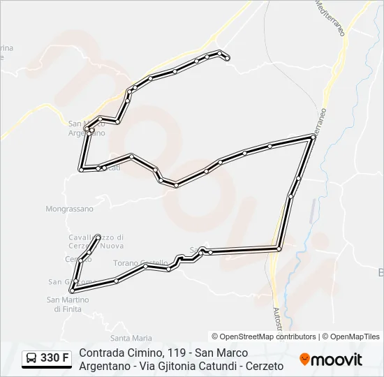 330 F Bus Line Map