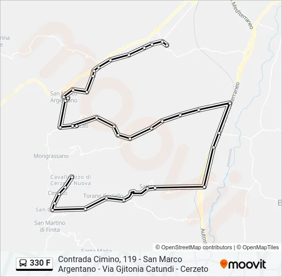 330 F Bus Line Map