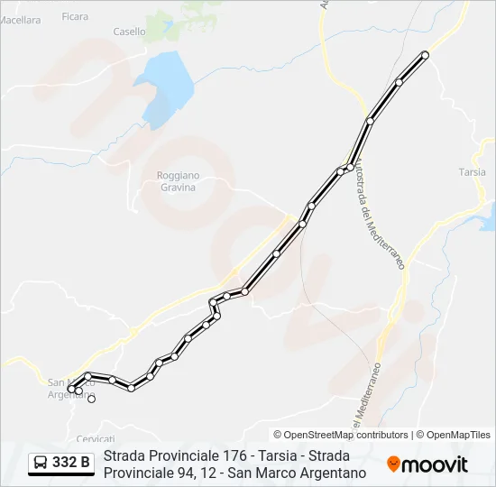 332 B Bus Line Map