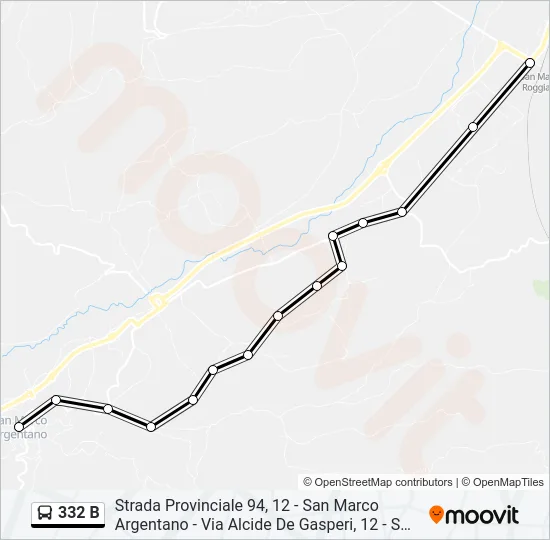 332 B Bus Line Map