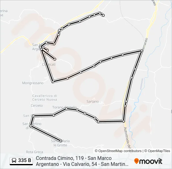 335 B Bus Line Map