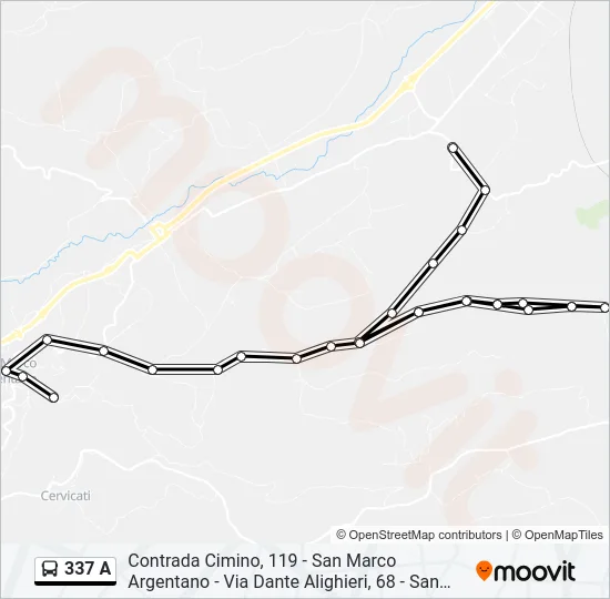 337 A Bus Line Map