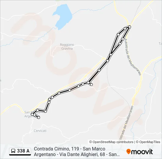 338 A Bus Line Map
