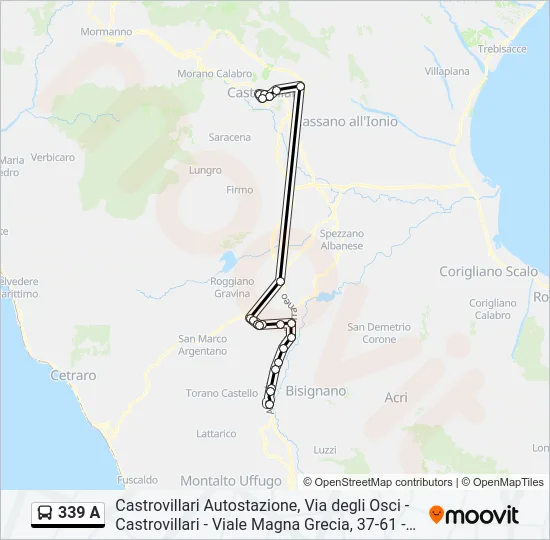 339 A Bus Line Map