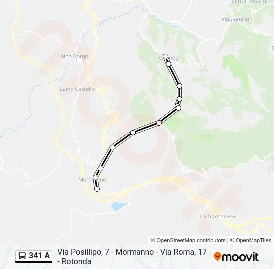 341 A Bus Line Map
