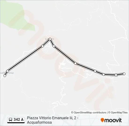 342 A Bus Line Map