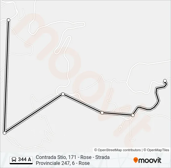 344 A Bus Line Map