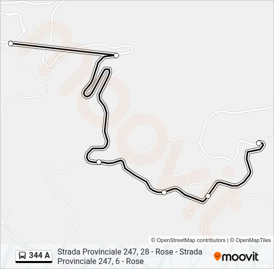 344 A Bus Line Map
