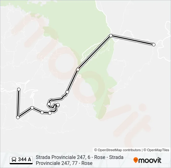 344 A Bus Line Map