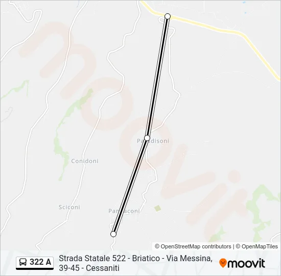 322 A Bus Line Map