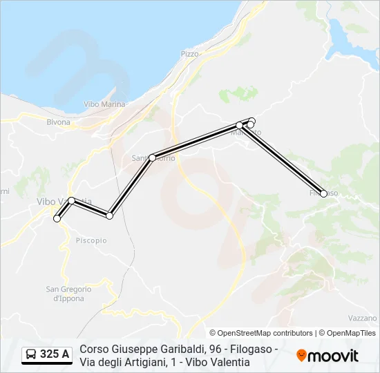 325 A Bus Line Map