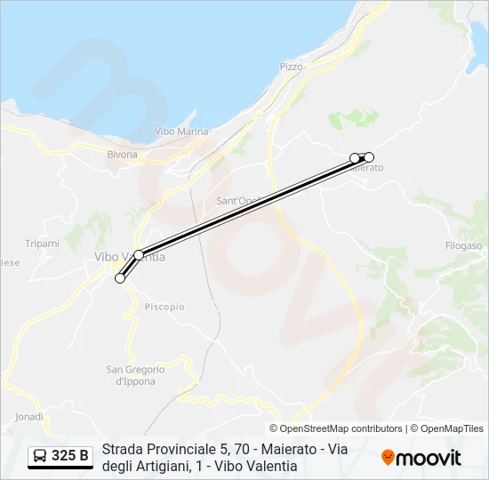 325 B Bus Line Map