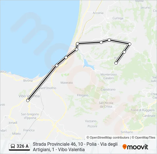 326 A Bus Line Map