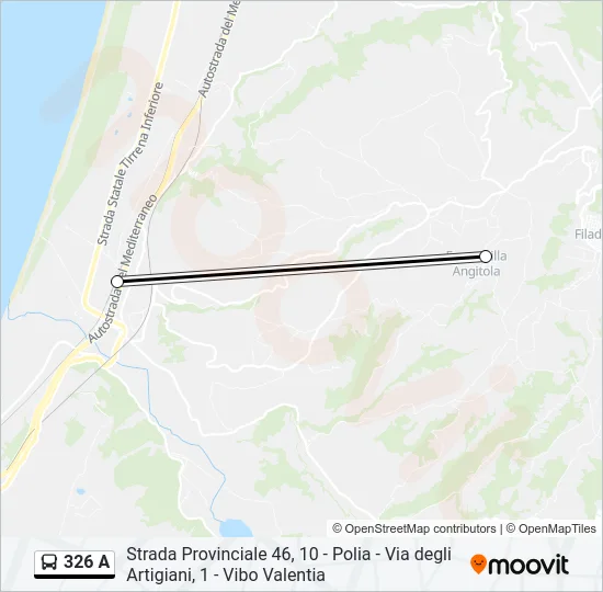 326 A Bus Line Map