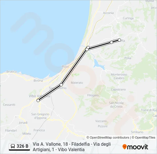 326 B Bus Line Map
