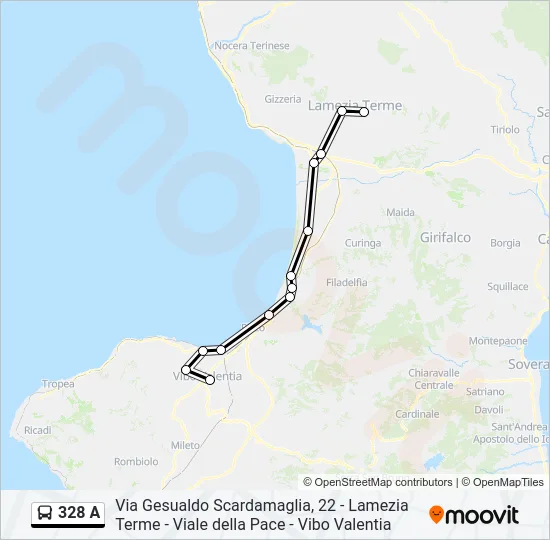 328 A Bus Line Map