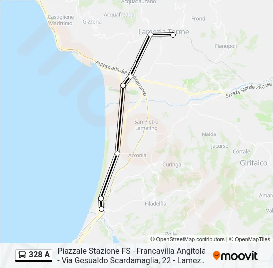 328 A Bus Line Map