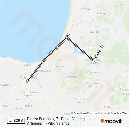 329 A Bus Line Map
