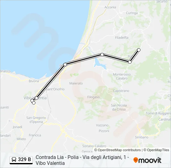 329 B Bus Line Map
