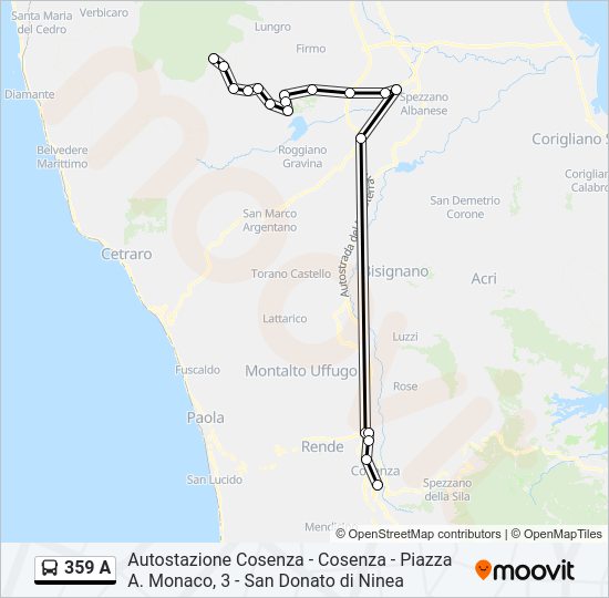 359 a Route: Schedules, Stops & Maps - Autostazione Cosenza - Cosenza ...