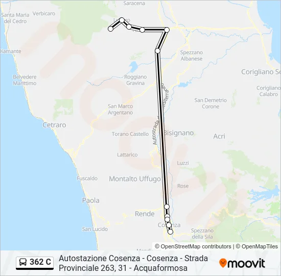 362 C Bus Line Map
