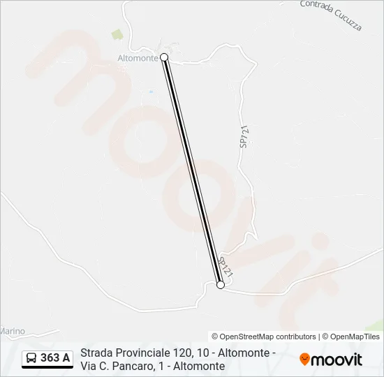 363 A Bus Line Map