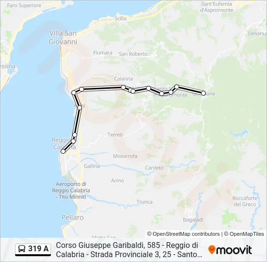 319 A Bus Line Map