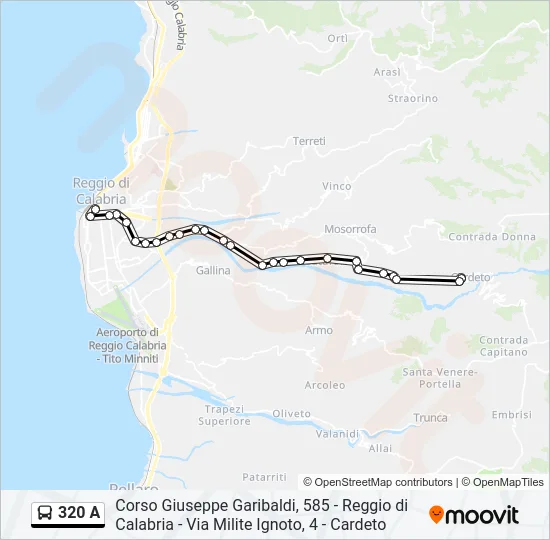 320 A Bus Line Map