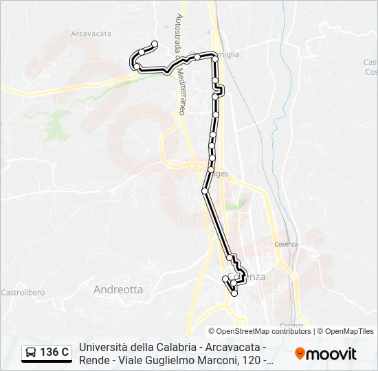 136 C Bus Line Map