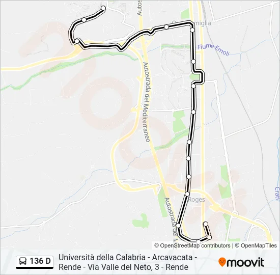 136 D Bus Line Map