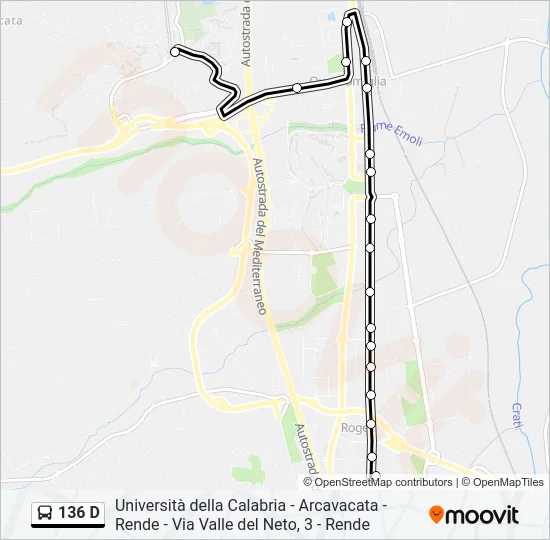 136 D Bus Line Map