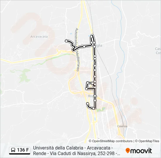 136 F Bus Line Map