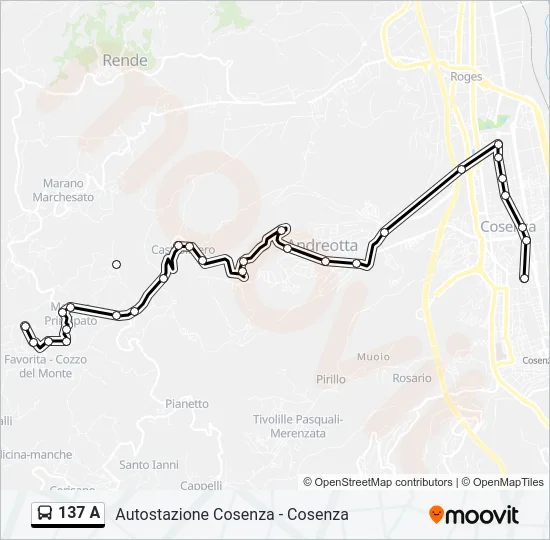 137 A Bus Line Map