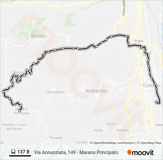 137 B Bus Line Map