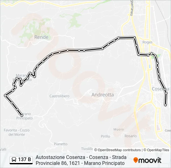 137 B Bus Line Map