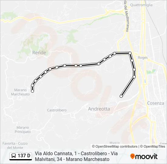 137 D Bus Line Map