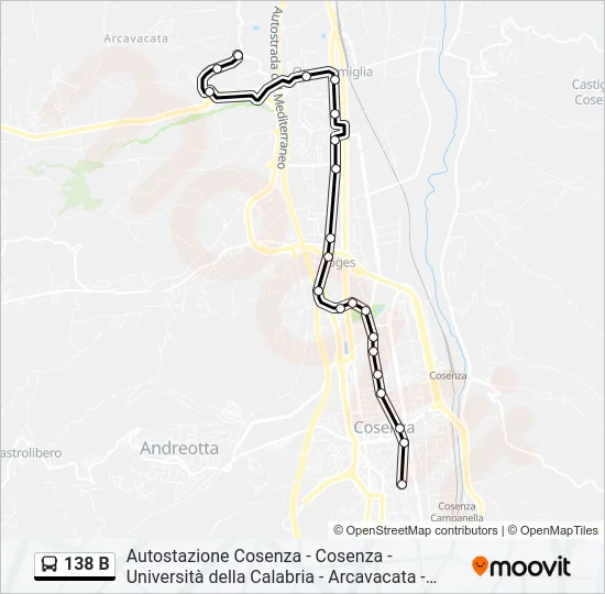 138 B Bus Line Map