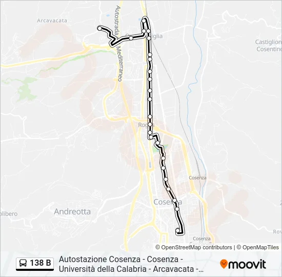 138 B Bus Line Map