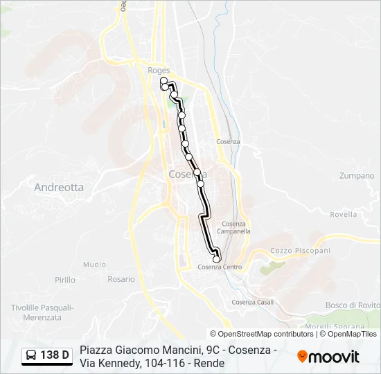 138 D Bus Line Map