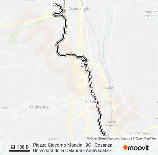 138 D Bus Line Map